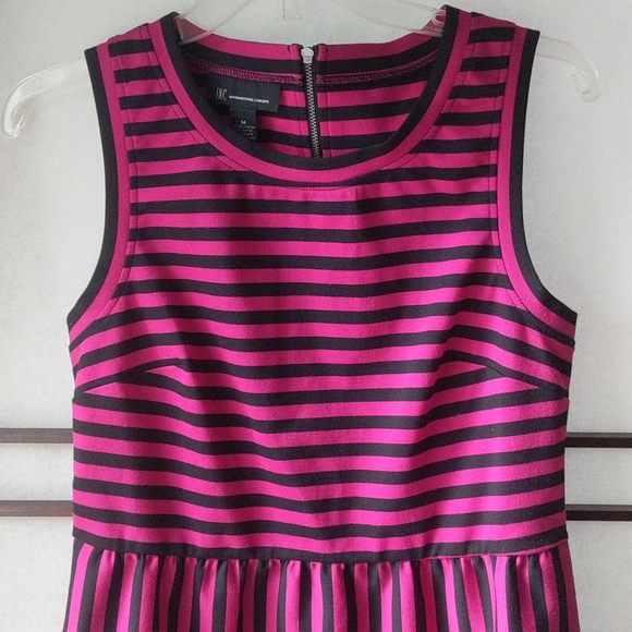 INC International Concepts Dresses & Skirts - INC Hot Pink and Black Striped Sleeveless Dress Medium